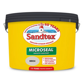 Sandtex Microseal Exterior Smooth Masonry Paint Birch 10L