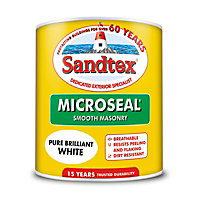 Sandtex Microseal Exterior Smooth Masonry Paint Brilliant White 1L