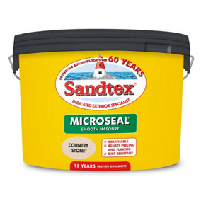 Sandtex Microseal Exterior Smooth Masonry Paint Country Stone 10L