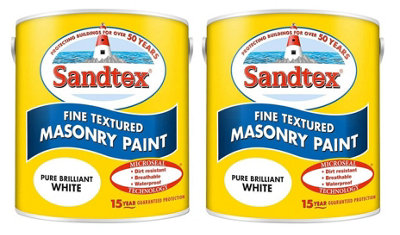 Sandtex Microseal Fine Textured Pure Brilliant White 2.5L Pack of 2