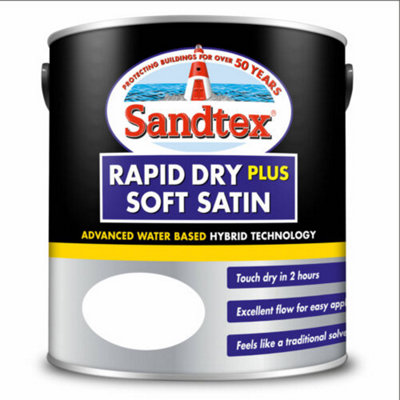 Buy Sandtex Rapid Dry Satin 750ml Clay White | DIY at B&Q