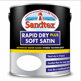 Sandtex Rapid Dry Satin 750ml Clay White