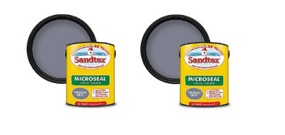 Sandtex Smooth Masonry Paint Vermont Grey 5L Pack of 2