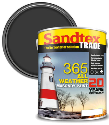 Sandtex Trade Exterior 365 Masonry Paint Smooth Black 5L