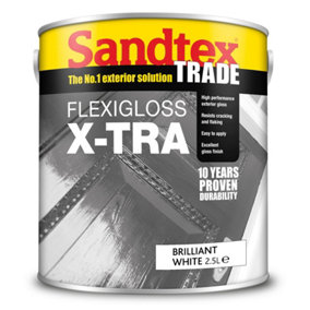 Sandtex Trade Exterior Flexigloss X-Tra Brilliant White 2.5L