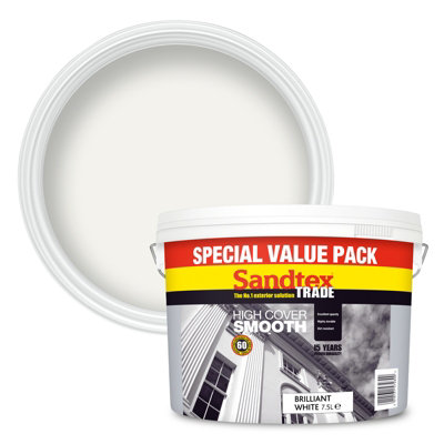 Sandtex Trade Exterior Highcover Smooth Masonry Brilliant White 7.5L