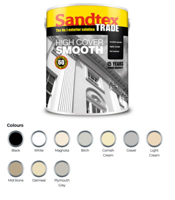 Sandtex Trade Exterior Highcover Smooth Masonry Paint Brilliant 
