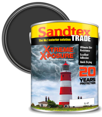 Sandtex Trade Exterior Xtreme X-Posure Smooth Masonry Paint Black 5L