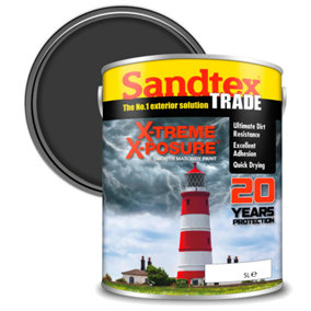 Sandtex Trade Exterior Xtreme X-Posure Smooth Masonry Paint Black 5L