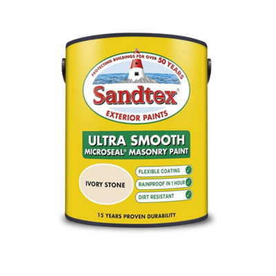 Sandtex Ultra Smooth Masonry Paint 5L - Ivory Stone