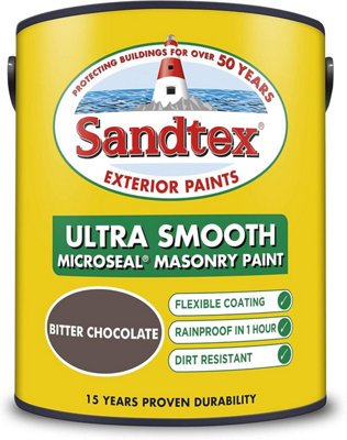 Sandtex Ultra Smooth Microseal Masonry Paint 5 L - Bitter Chocolate (Brown)