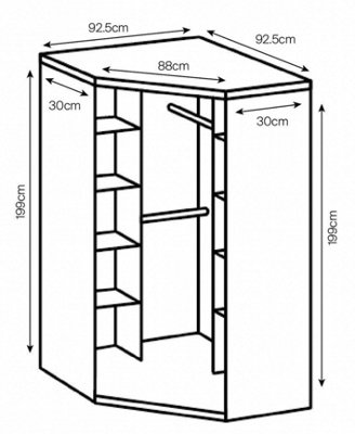 Corner wardrobe b&q white sale