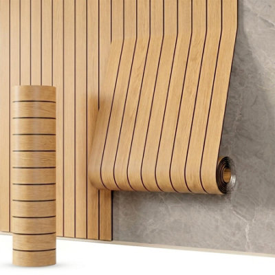 Sandy Wood Grain Texture Wall Sticker 260 x 40 cm / 102.4 x 15.7 inches