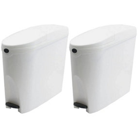 Sanitary Bin 20L Slimline Washrooms Toilets Hygienic Disposal Pedal Container Bins for Female Ladies And Baby Hygiene x2