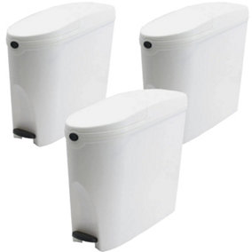Sanitary Bin 20L Slimline Washrooms Toilets Hygienic Disposal Pedal Container Bins for Female Ladies And Baby Hygiene x3