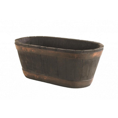 Sankey Barrel Planter Brown (60.5 x 34 x 25cm)