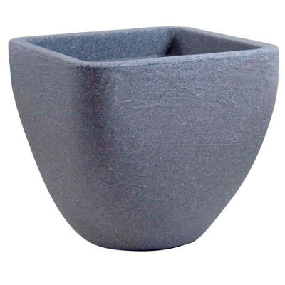 Sankey Square Top Round Base Planter Granite (33.5 x 33.5 x 31cm)