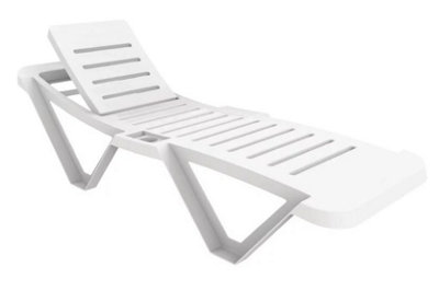 Sanobi White Garden Sun Lounger Recliners Pack Of 2