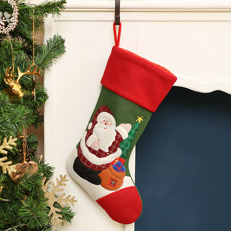 Santa Claus Children's Xmas Gift Decoration Christmas Stocking | DIY at B&Q