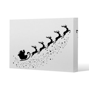 Santa claus flying (canvas) / 127 x 101 x 4 cm