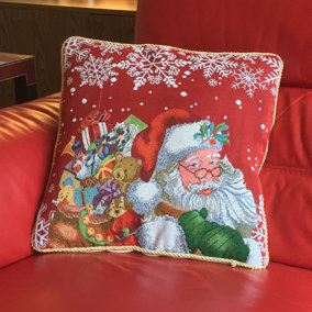 Santa & Gifts 18" Christmas Cushion