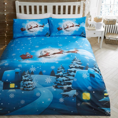 Santa Glow In The Dark Christmas Kids Duvet Cover Set