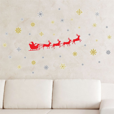 Santa's Sleigh Wall Stickers Wall Art, DIY Art, Home Decorations, Decals