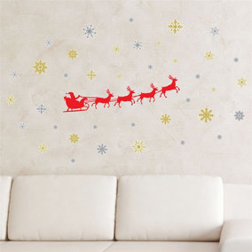 Santa's Sleigh Wall Stickers Wall Art, DIY Art, Home Decorations, Decals