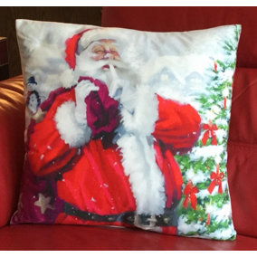 Santa & Sack 18" Christmas Cushion