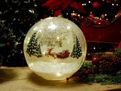 Santa Sleigh Crackle Ball - 15cm Diameter | DIY at B&Q