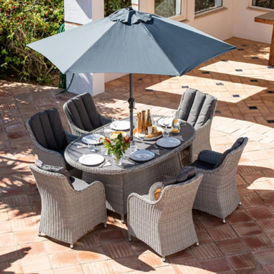 6 seater best sale rattan patio set