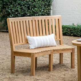 Santiago Curved Tall Back Outdoor Bench in Teak