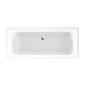 Santiago White Super-Strong Acrylic Double Ended Straight Bath (L)1900mm (W)900mm