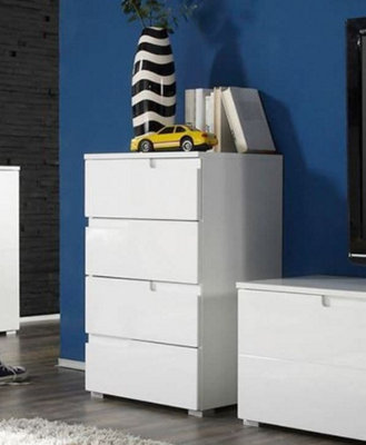 Santino White High Gloss Chest of Drawers S4