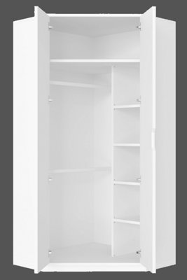 Santino White High Gloss Corner Wardrobe