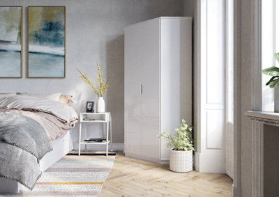 Santino White High Gloss Corner Wardrobe