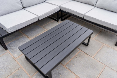 Santorini Corner Grey Garden Sofa Set with Cushions