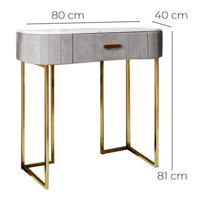 Santorini Dream Dove Grey Velvet Dressing Table
