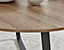 Santorini Round Wood Effect 4 Seat Dining Table with Modern Industrial Rustic Style Matte Black Metal Legs