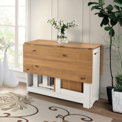 Santos Butterfly Dining Set White  Distressed Waxed Pine