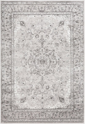 SANVI Vintage Traditional Oriental Boho Charcoal Area Rug 200 x 275 cm