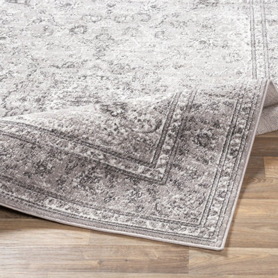 SANVI Vintage Traditional Oriental Boho Charcoal Area Rug 200 x 275 cm