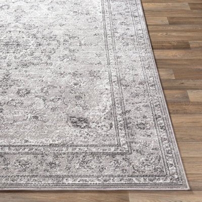 SANVI Vintage Traditional Oriental Boho Charcoal Area Rug 200 x 275 cm