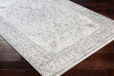SANVI Vintage Traditional Oriental Boho Charcoal Area Rug 200 x 275 cm