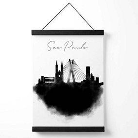 Sao Paulo Watercolour Skyline City Medium Poster with Black Hanger