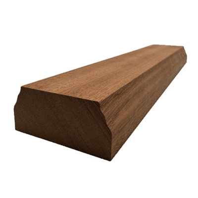 Sapele Dark Hardwood Baserail TBR 3.6m - No Groove UK Manufactured Traditional Products Ltd