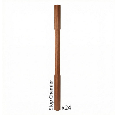 Sapele Spindle Stop Chamfer 35mm x 35mm x 900mm - 24 Pack UK ...