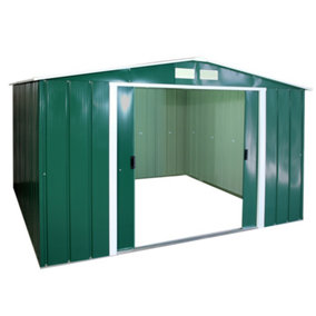 Sapphire 10x10ft Apex Metal Shed - Green
