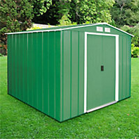 Sapphire 8x8ft Apex Metal Shed - Green