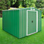 Sapphire 8x8ft Apex Metal Shed - Green